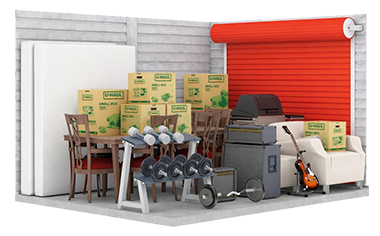 Example contents that fit in a 10 by 15 storage unit
