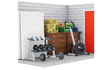 Example contents that fit in a 5 by 10 storage unit