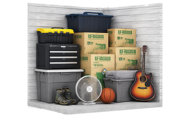 Example contents that fit in a 5 by 5 storage unit